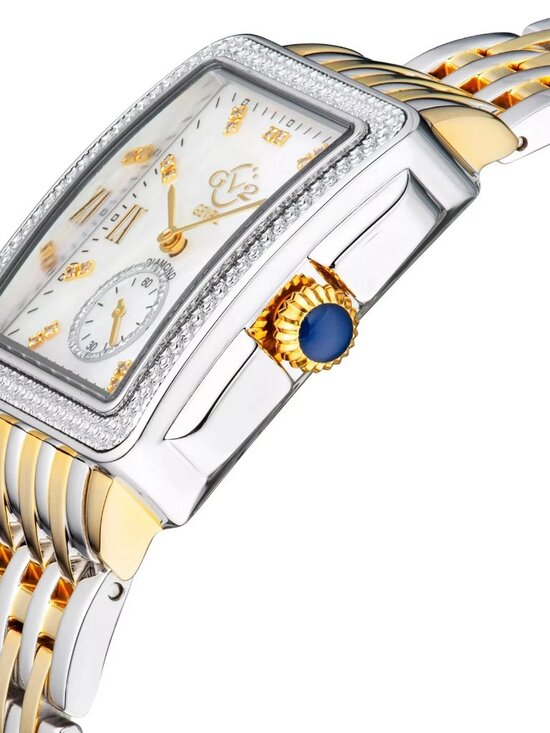GV2 by Gevril Bari Tortoise Swiss Quartz Diamond Two Tone Bracelet Watch Limited main image 9